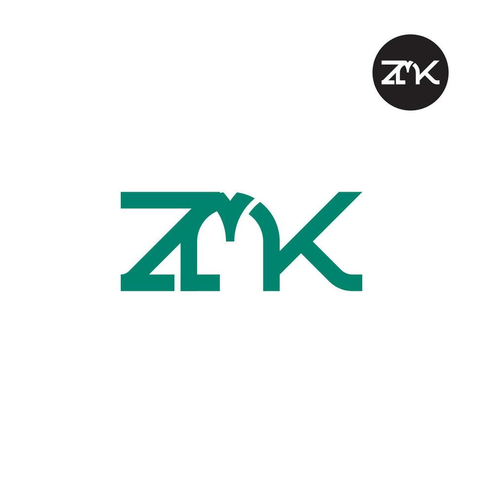 brev zmk monogram logotyp design vektor