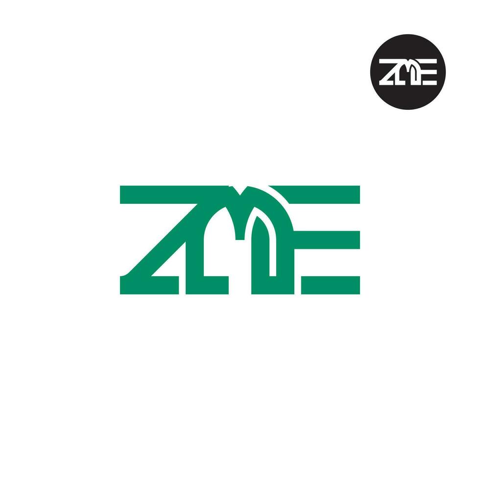 brev zme monogram logotyp design vektor