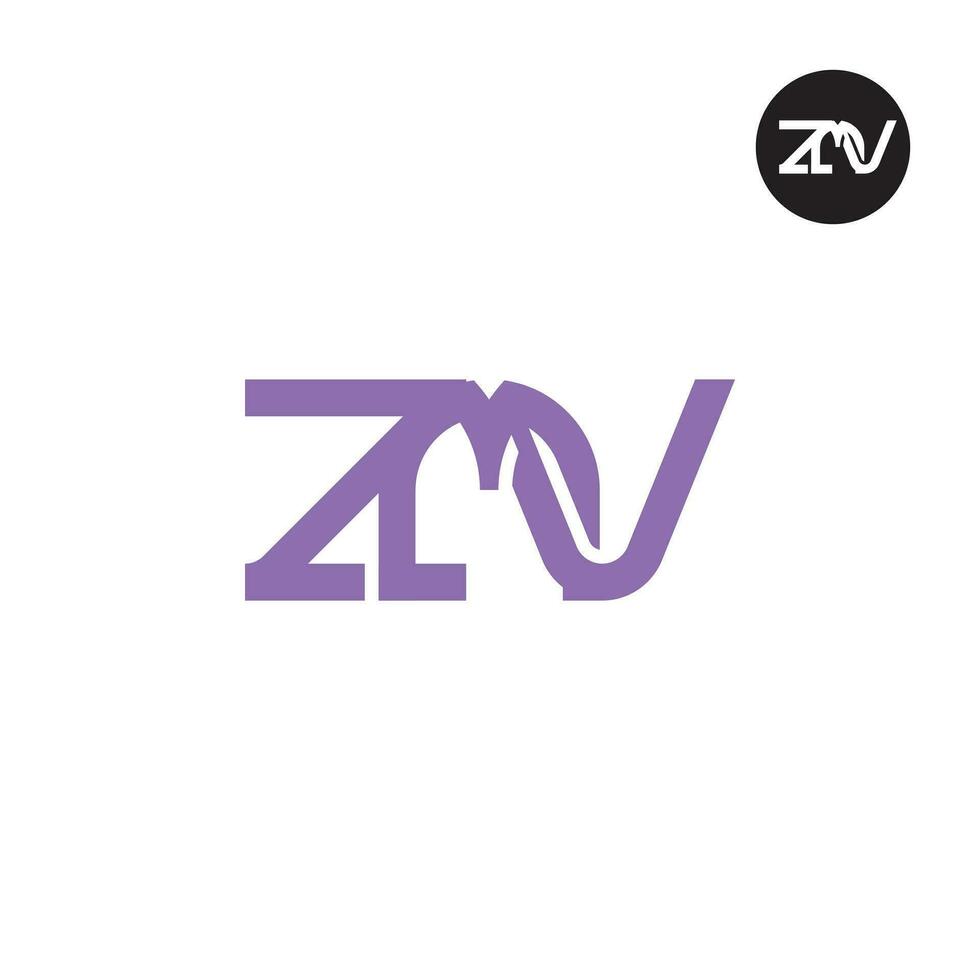 brev zmv monogram logotyp design vektor