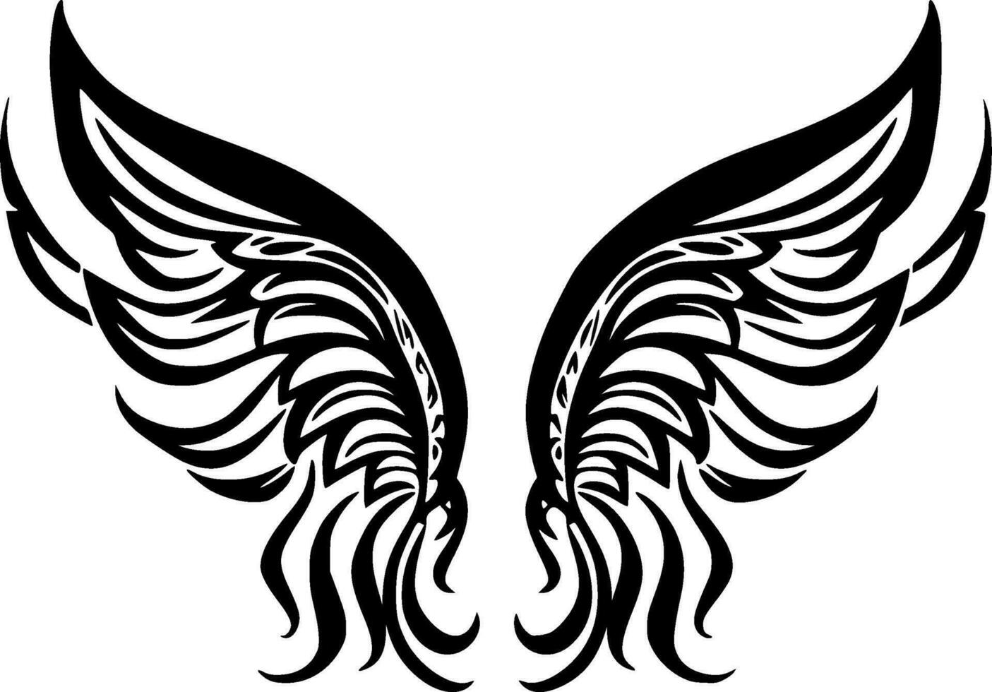 Flügel - - minimalistisch und eben Logo - - Vektor Illustration