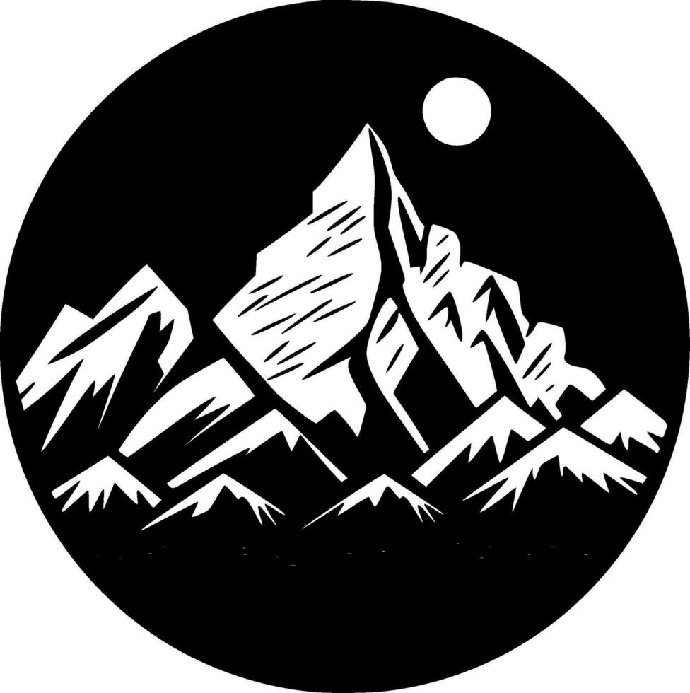 Berge - - minimalistisch und eben Logo - - Vektor Illustration