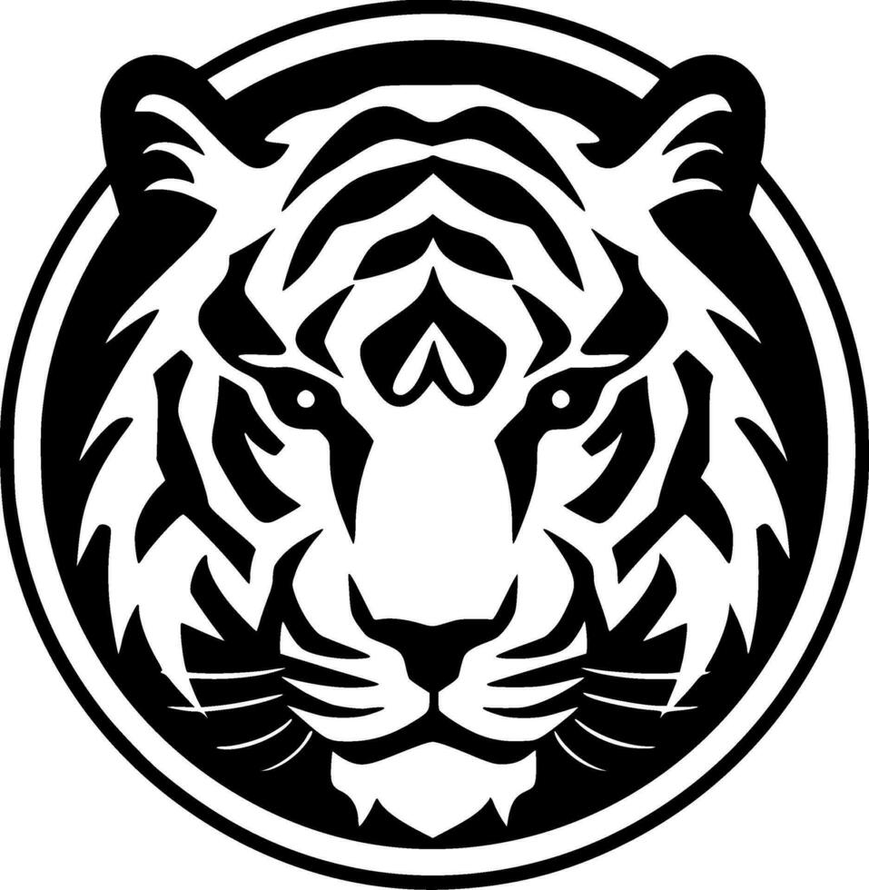 Tiger - - schwarz und Weiß isoliert Symbol - - Vektor Illustration