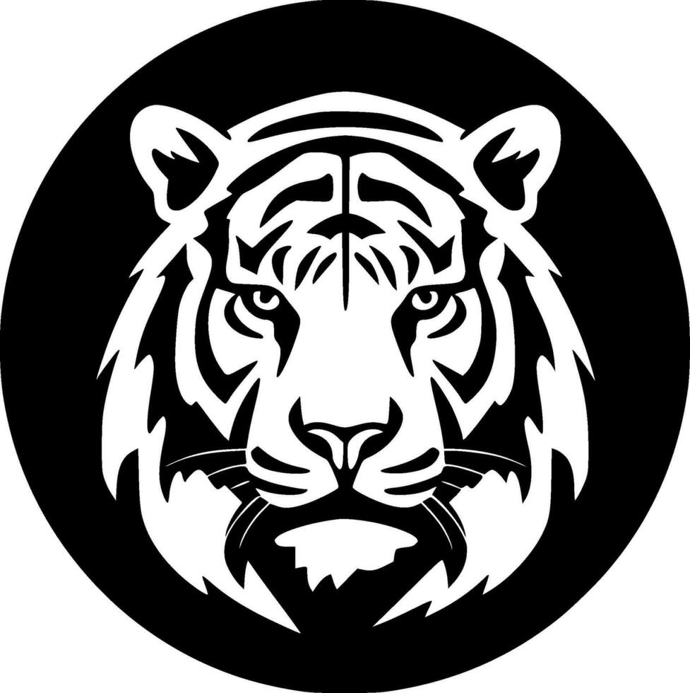 tiger - minimalistisk och platt logotyp - vektor illustration