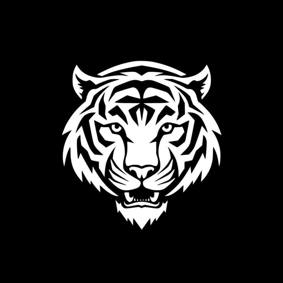 tiger - minimalistisk och platt logotyp - vektor illustration