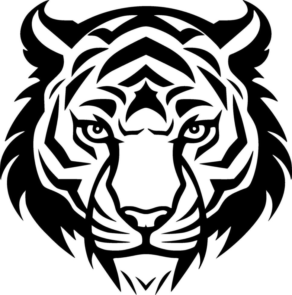 tiger - minimalistisk och platt logotyp - vektor illustration