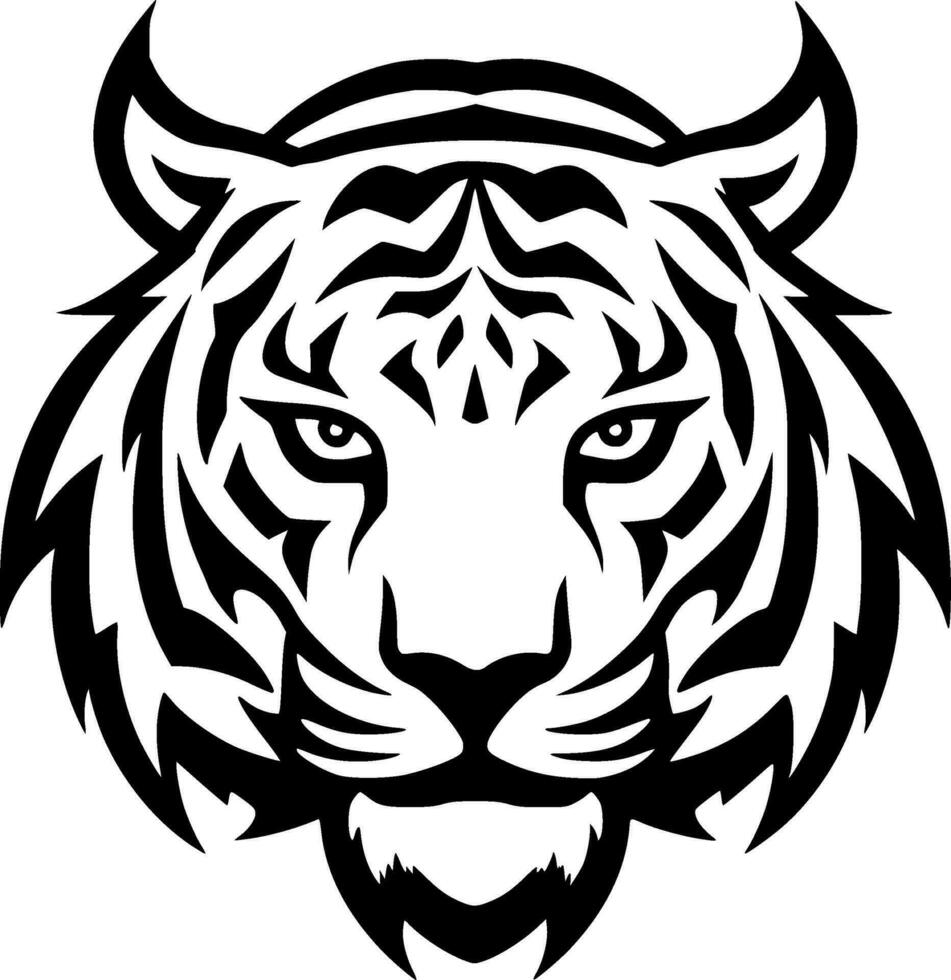 tiger - minimalistisk och platt logotyp - vektor illustration