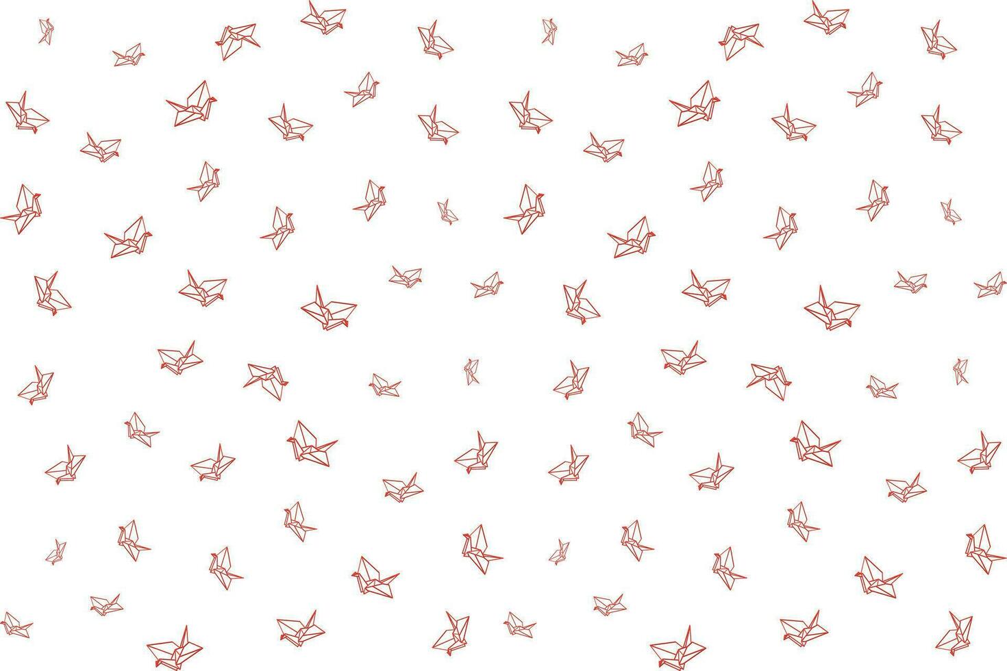 illustration abstrakt röd linje av origami fågel på vit bakgrund. vektor