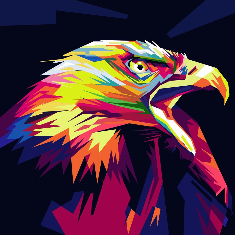 eagle head pop art illustration vektor