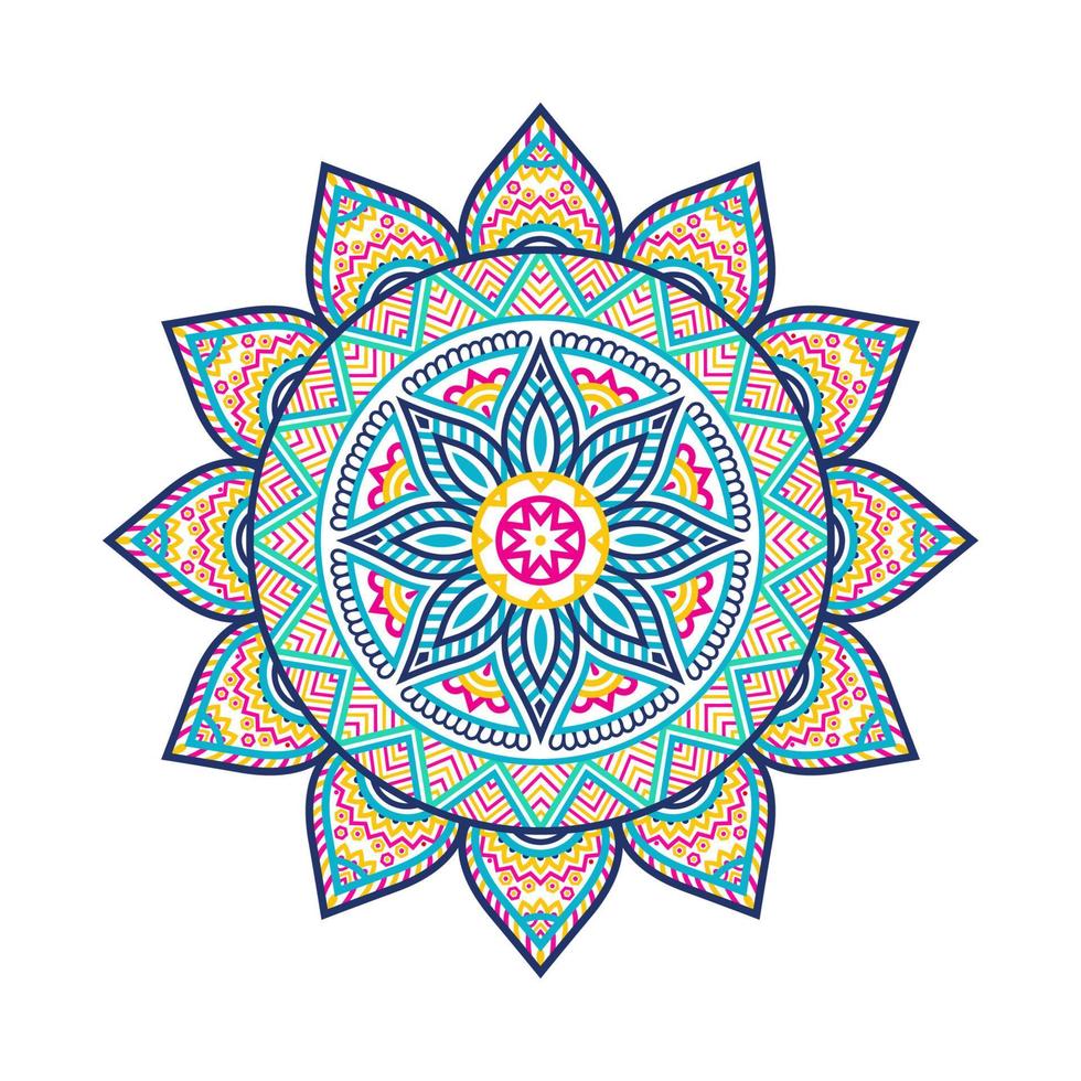 Luxus-buntes Mandala-Hintergrunddesign, Arabeskenmuster arabisch-islamischer Oststil. dekoratives Mandala zum Drucken, vektor