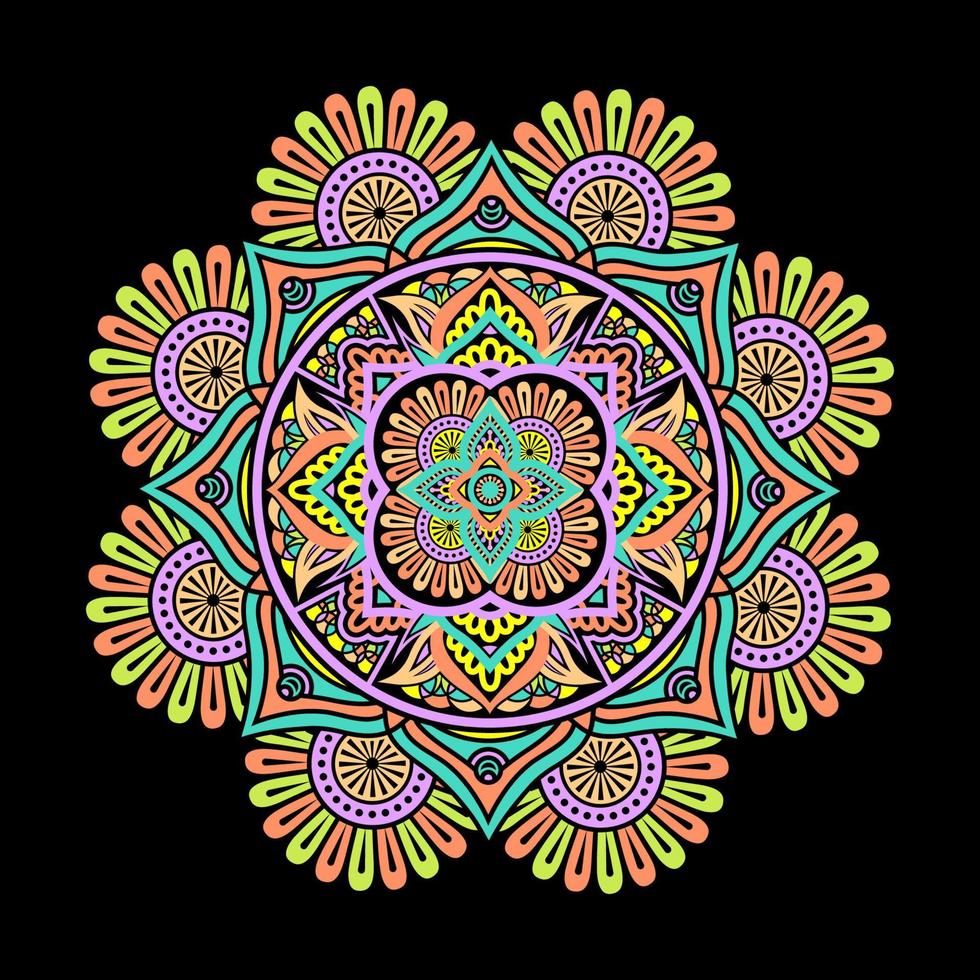 färgglad mandala design, blommig tapet tryckdesign, arabisk islamisk öst stil. ramadan stil dekorativ mandala. mandala för tryck vektor