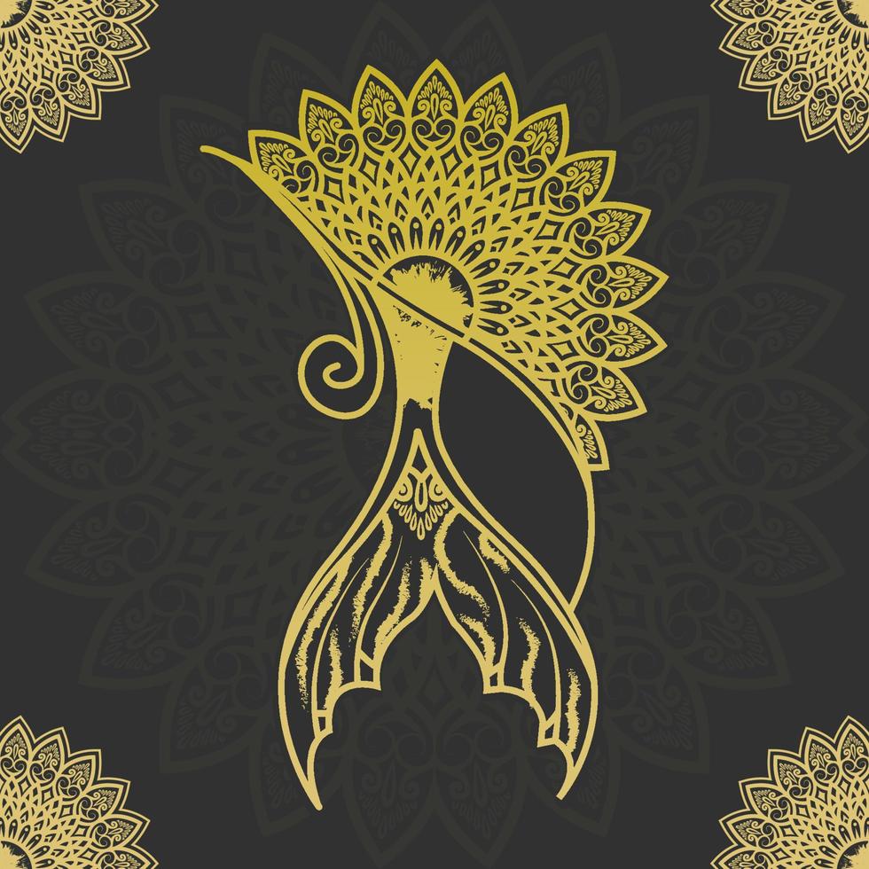 Luxus-Zier-Mandala-Design-Hintergrund in Goldfarbe, arabisch-islamischer Oststil. Dekoratives Mandala im Ramadan-Stil. Mandala zum Ausdrucken vektor