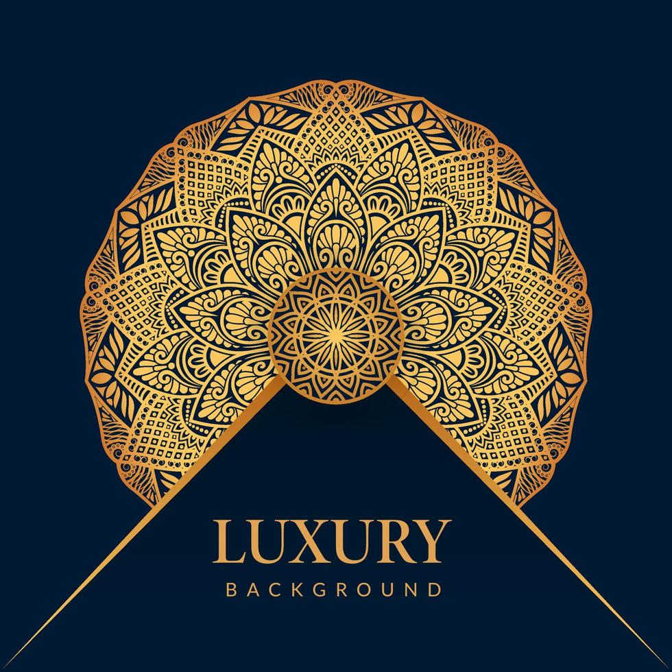 luxuriöses dekoratives Mandala-Hintergrunddesign in Goldfarbe, arabisch-islamischer Oststil. Dekoratives Mandala im Ramadan-Stil. Mandala zum Ausdrucken vektor