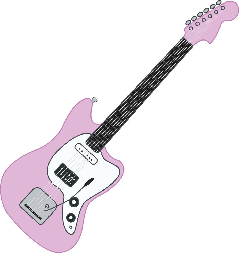 lila gitarre flache designillustration vektor