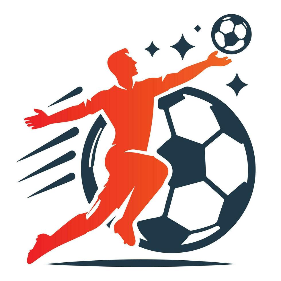 Fußball Spieler mit Ball Vektor Illustration