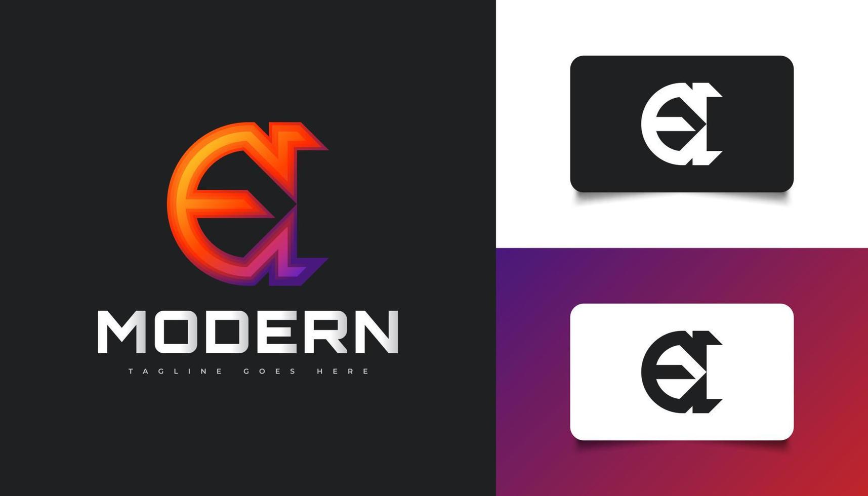 bokstaven e logotypdesign i färgglada och moderna koncept. grafisk alfabet symbol för företagsidentitet vektor