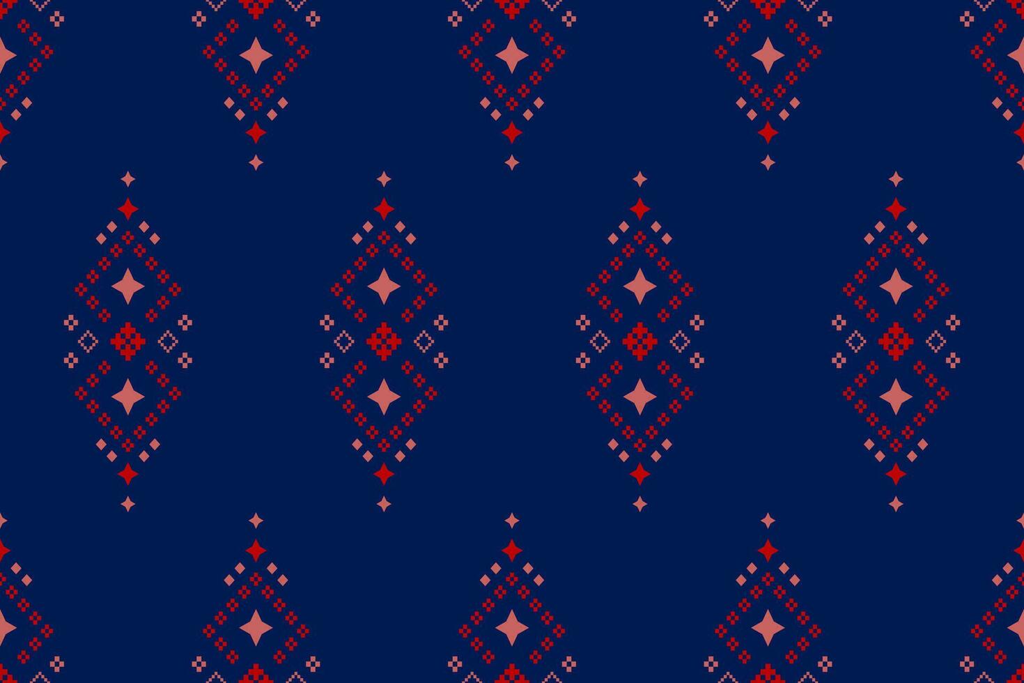 indigo Marin blå geometrisk traditionell etnisk mönster ikat sömlös mönster gräns abstrakt design för tyg skriva ut trasa klänning matta gardiner och sarong aztec afrikansk indisk indonesiska vektor