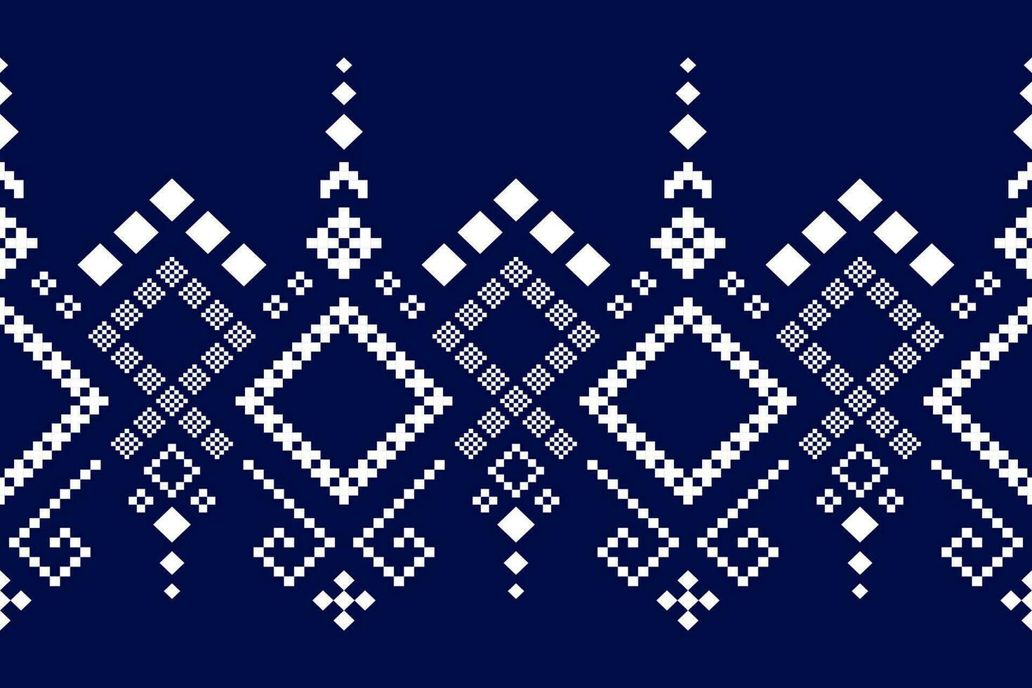 indigo Marin blå geometrisk traditionell etnisk mönster ikat sömlös mönster gräns abstrakt design för tyg skriva ut trasa klänning matta gardiner och sarong aztec afrikansk indisk indonesiska vektor