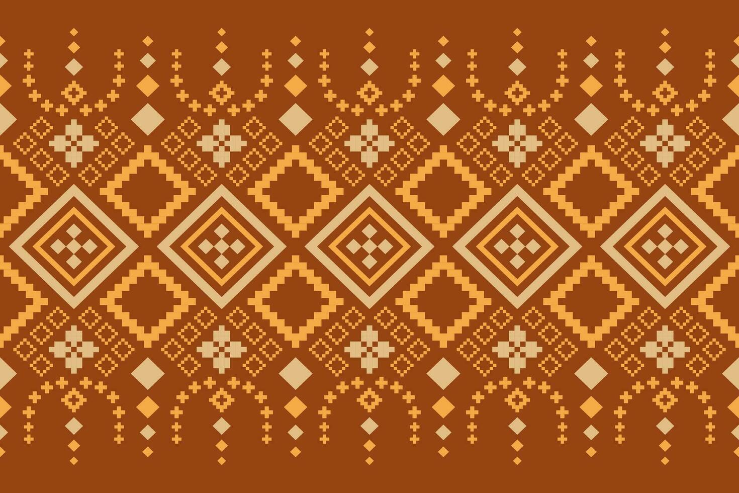 orange årgångar korsa sy traditionell etnisk mönster paisley blomma ikat bakgrund abstrakt aztec afrikansk indonesiska indisk sömlös mönster för tyg skriva ut trasa klänning matta gardiner och sarong vektor