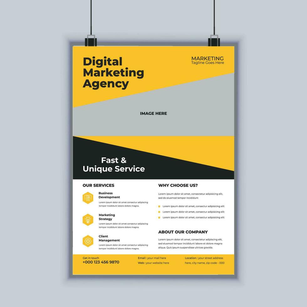 Flyer-Designvorlage für Agenturen für digitales Marketing vektor