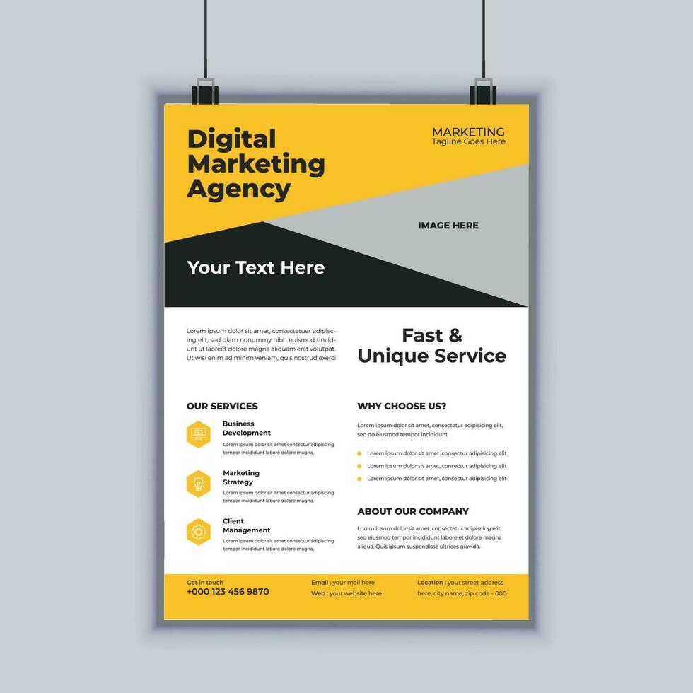 Flyer-Designvorlage für Agenturen für digitales Marketing vektor