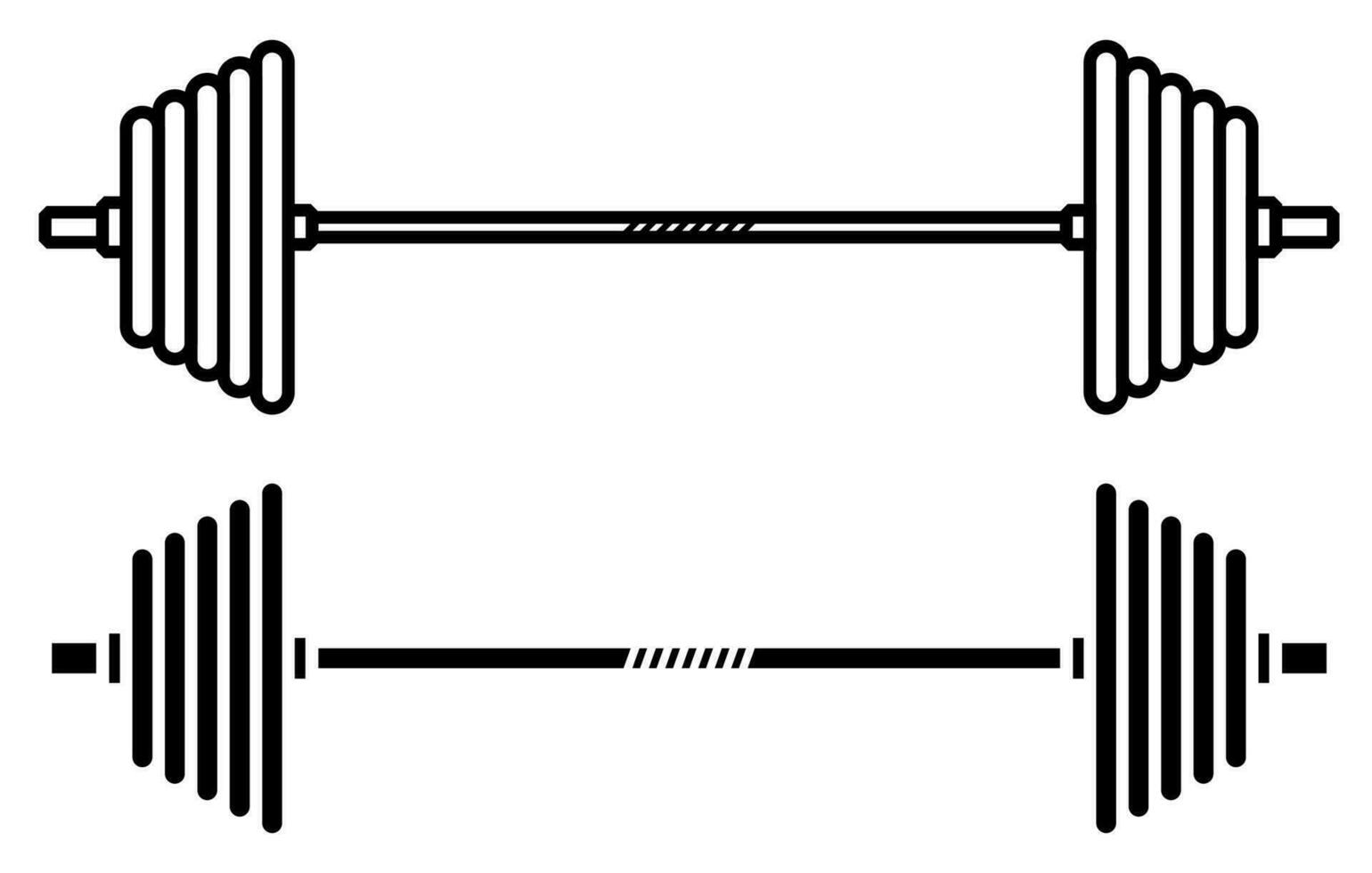 Sport Hantel Symbol. gesund Lebensstil, Fitness. schwarz und Weiß Vektor