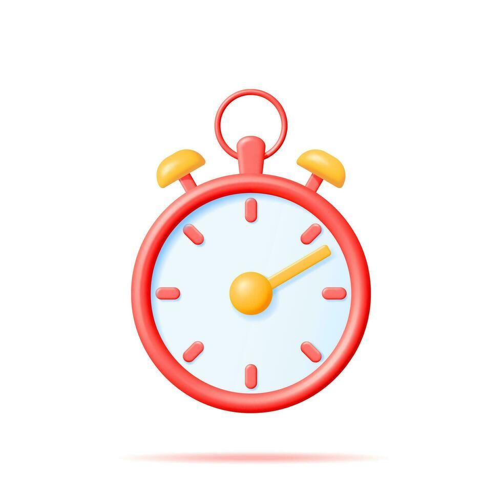 3d analog kronometer timer disken isolerat. framställa klocka stoppur ikon. mått av tid, deadline, tidtagning och tid förvaltning begrepp. Kolla på symbol. minimal vektor illustration