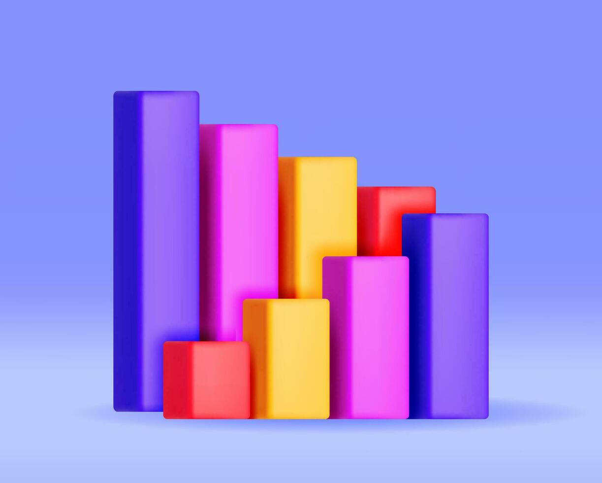 3d tillväxt stock diagram isolerat. framställa stock barer visar tillväxt eller Framgång. finansiell Artikel, företag investering, finansiell marknadsföra handel. pengar och bankverksamhet. vektor illustration