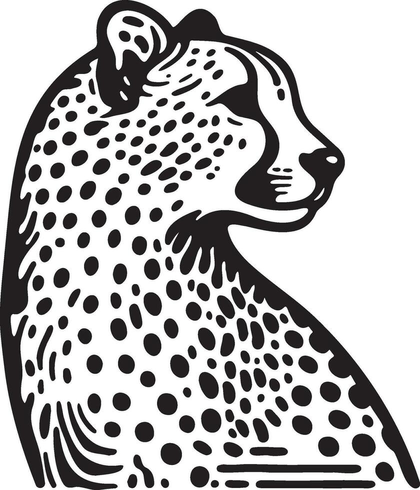 Gepard skizzieren Zeichnung. vektor