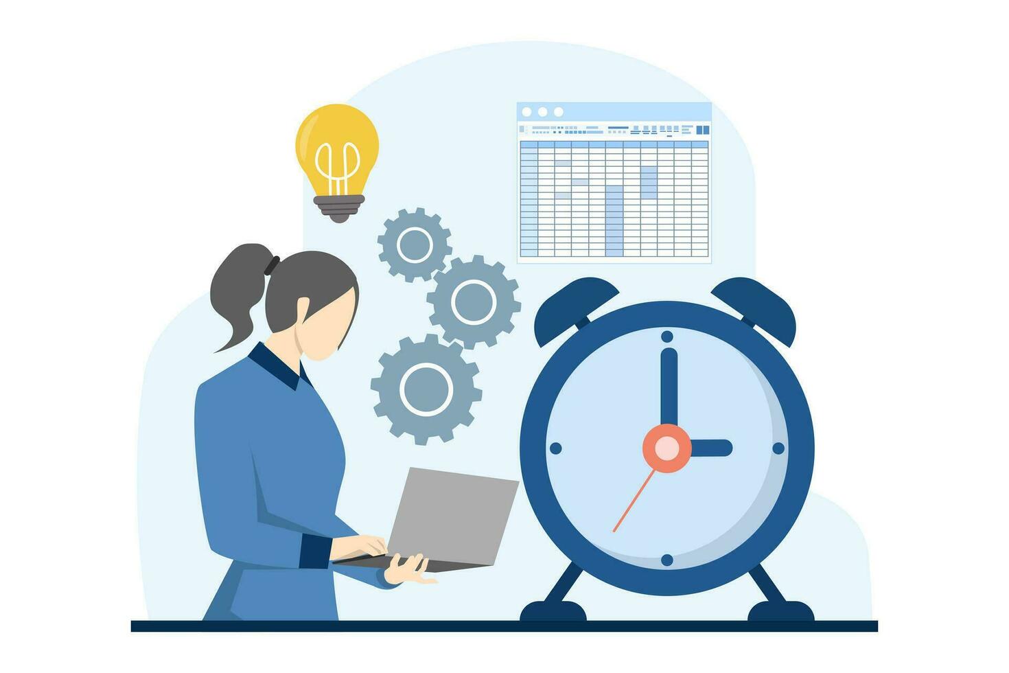 groß Daten Konzept, Geschäft Analyse. Charakter Analysen Daten auf Graph. Daten Analyse Prozess Checkliste, Geschäft Strategie und Geschäft Idee suchen. Komplett Arbeit Vor das Termin. vektor