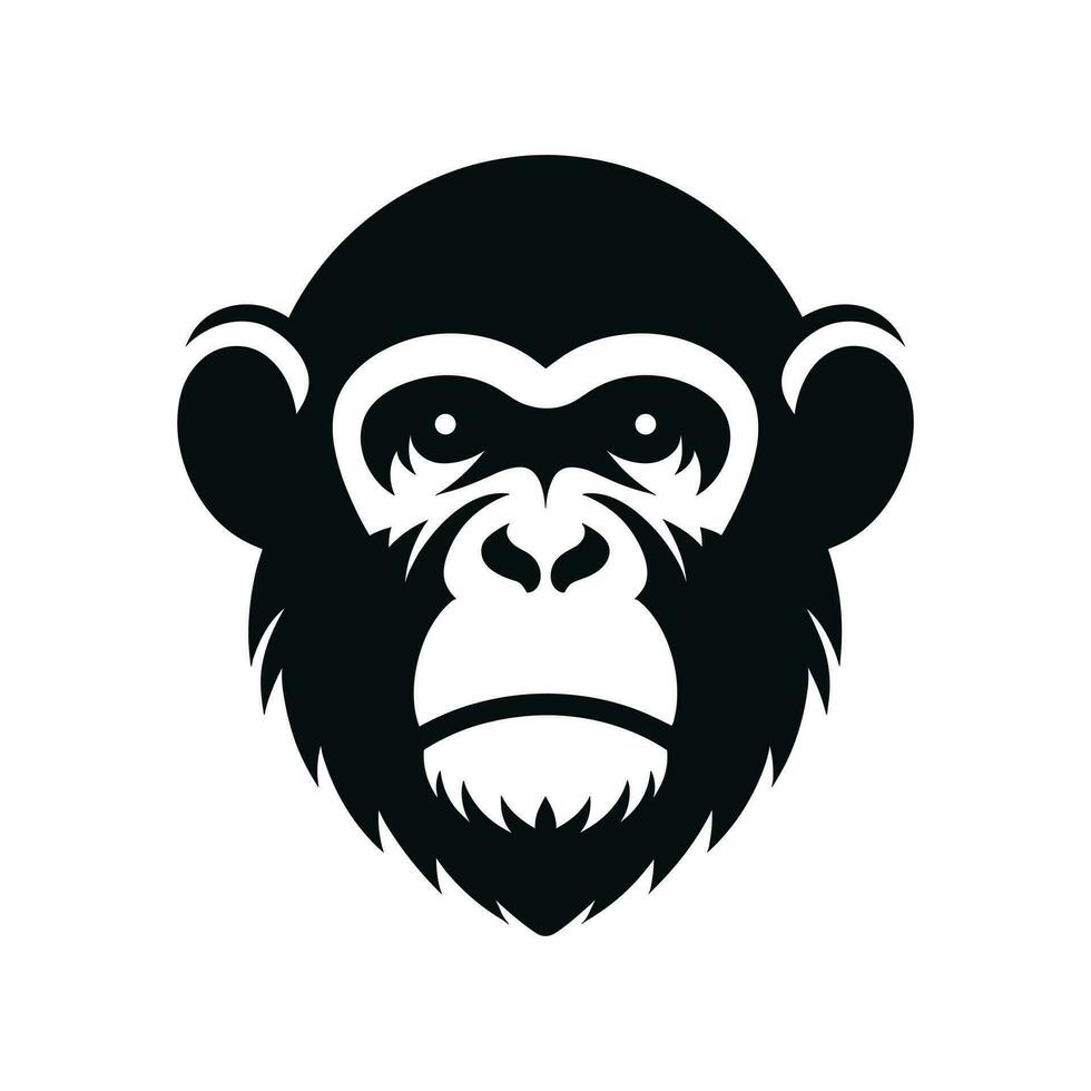 schimpans silhuett, konstnärlig vektor tolkning