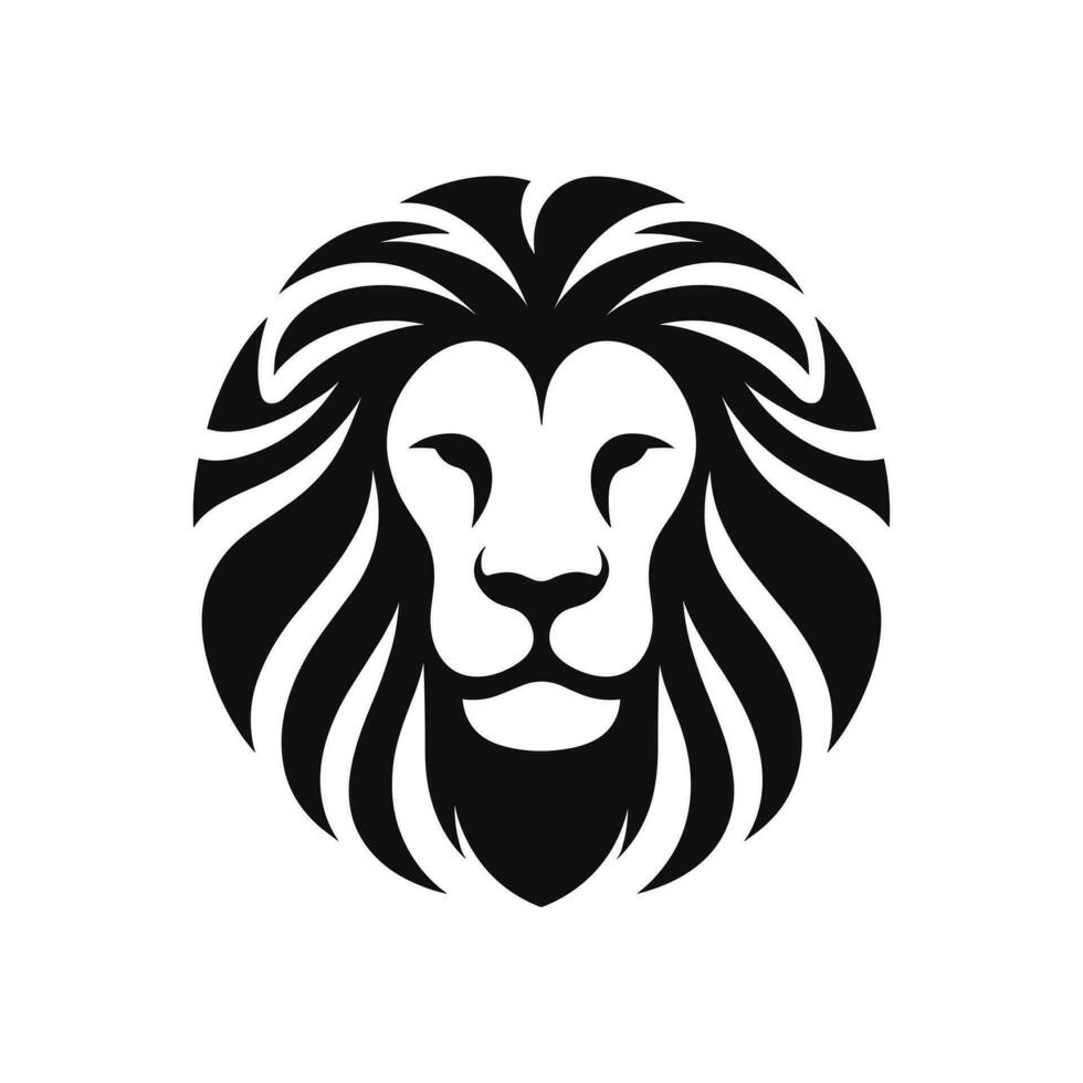 ikoniska lejon huvud logotyp, vektor illustration på isolerat bakgrund, eps