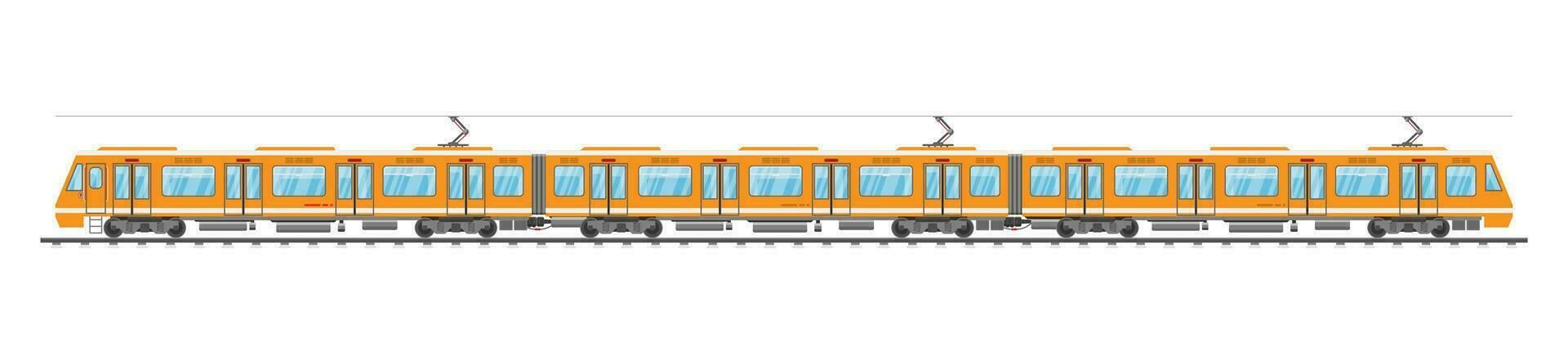 detailliert unter Tage Zug Auto isoliert. U-Bahn Eisenbahn Auto auf Weiß. modern städtisch Metro. Passagier ausdrücken Eisenbahn. Eisenbahn Öffentlichkeit Transport. schnell Transport. eben Vektor Illustration