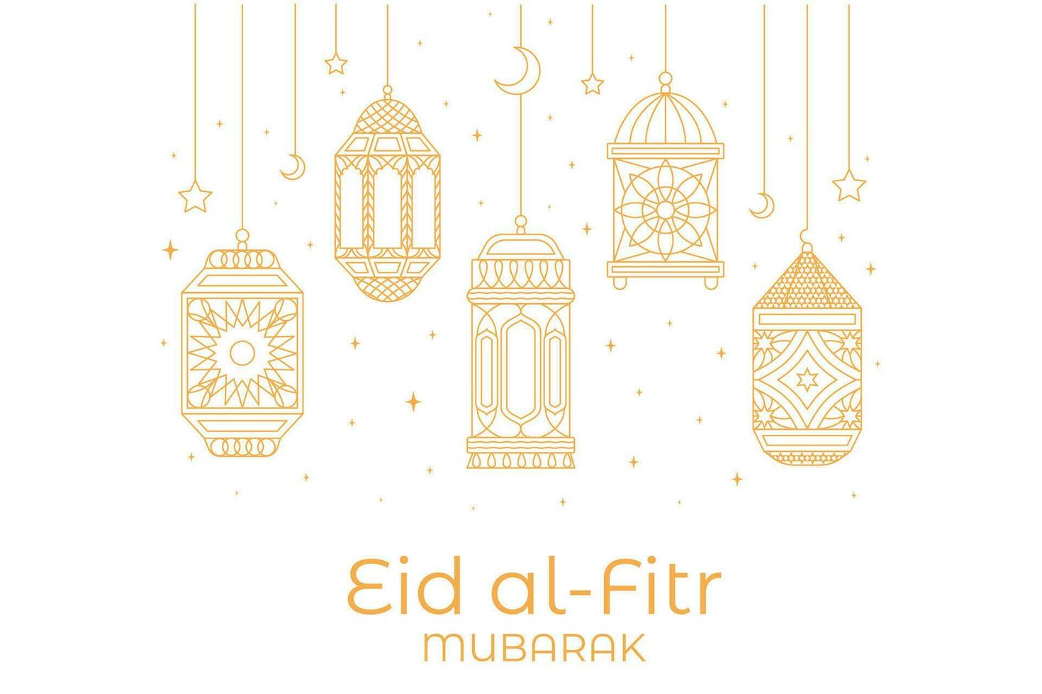 eid al-fitr mubarak hälsning kort med moské och arabicum text vektor