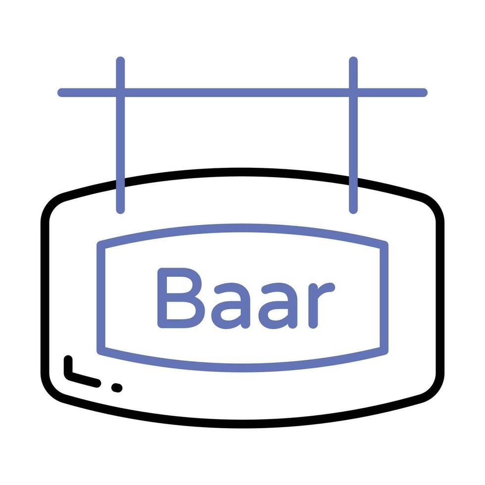 hölzern Schild von Bar im modern Stil isoliert auf Weiß Hintergrund vektor