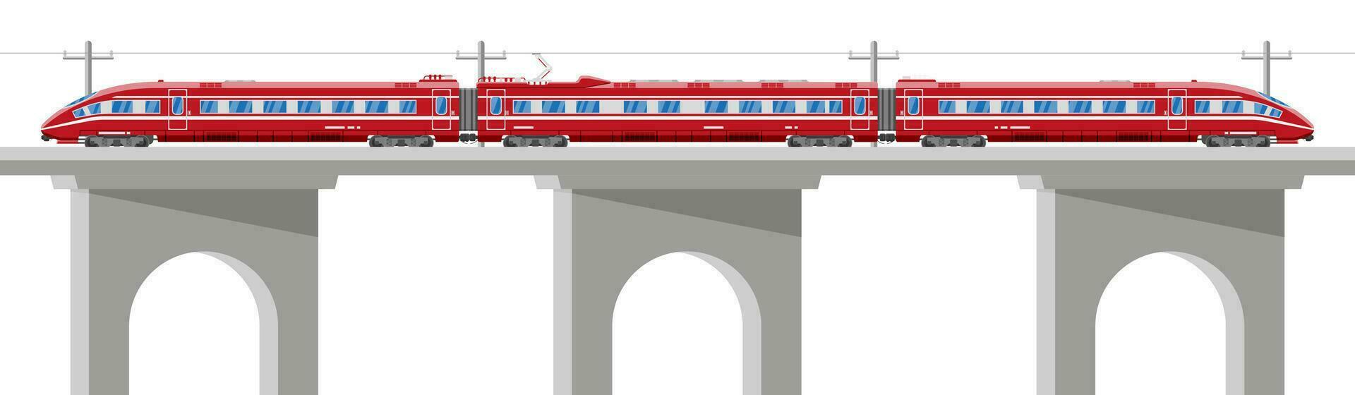 skytrain isolerat på vit. super strömlinjeformat tåg. passagerare uttrycka järnväg lokomotiv. monorail järnväg offentlig transport. snabb transport tunnelbana. platt vektor illustration