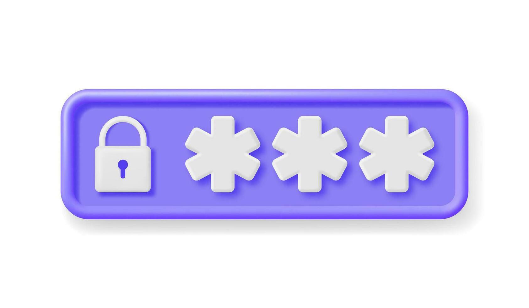 3d Lösenord fält med hänglås isolerat. framställa dold Lösenord symbol i vaddera låsa. dator data skydd, säkerhet och sekretess. säkerhet, logga in kryptering och Integritet. vektor illustration