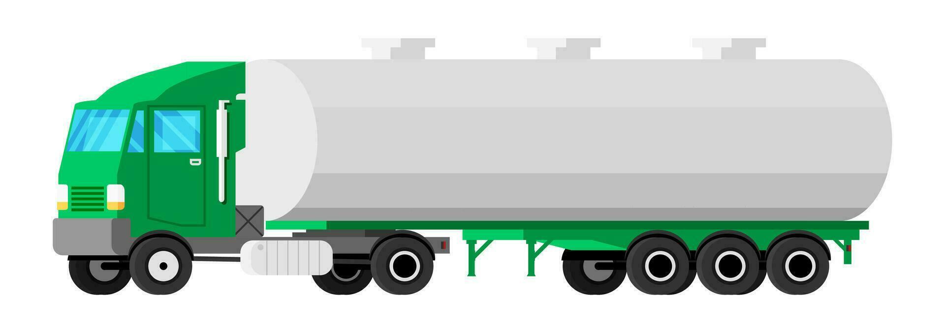 lastbil trailer isolerat på vit. bil tankfartyg ikon. bränsle, gas eller flytande tankfartyg lastbil. fordon barn leksak ikon. lastbil för leverans av vätskor. bil för transport. tecknad serie platt vektor illustration