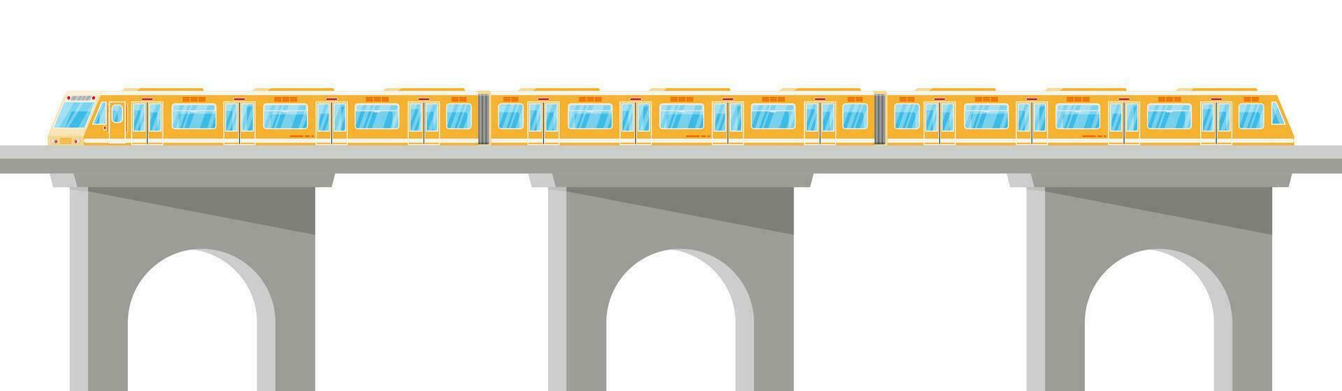 Skytrain isoliert auf Weiß. Super rationalisiert Zug. Passagier ausdrücken Eisenbahn Lokomotive. Einschienenbahn Eisenbahn Öffentlichkeit Transport. schnell Transport U-Bahn. eben Vektor Illustration