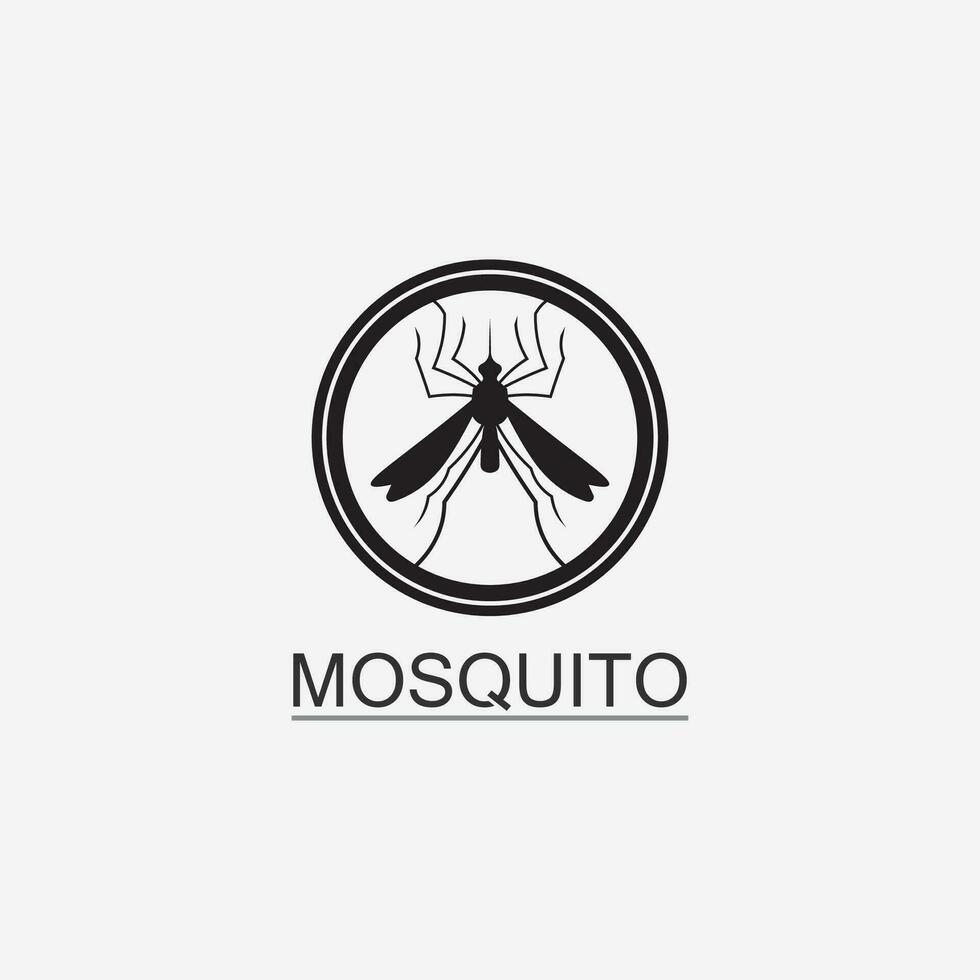 Moskito Symbol und Insekt Logo Tier Illustration Design Grafik vektor