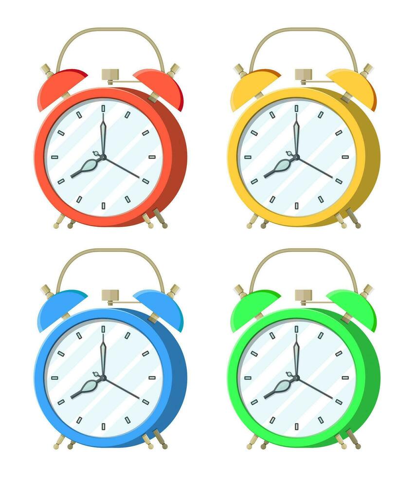 uppsättning av larm klocka. kontrollera strategi och uppgifter, företag projekt planera tid förvaltning, deadline. tid förvaltning. vektor illustration platt stil
