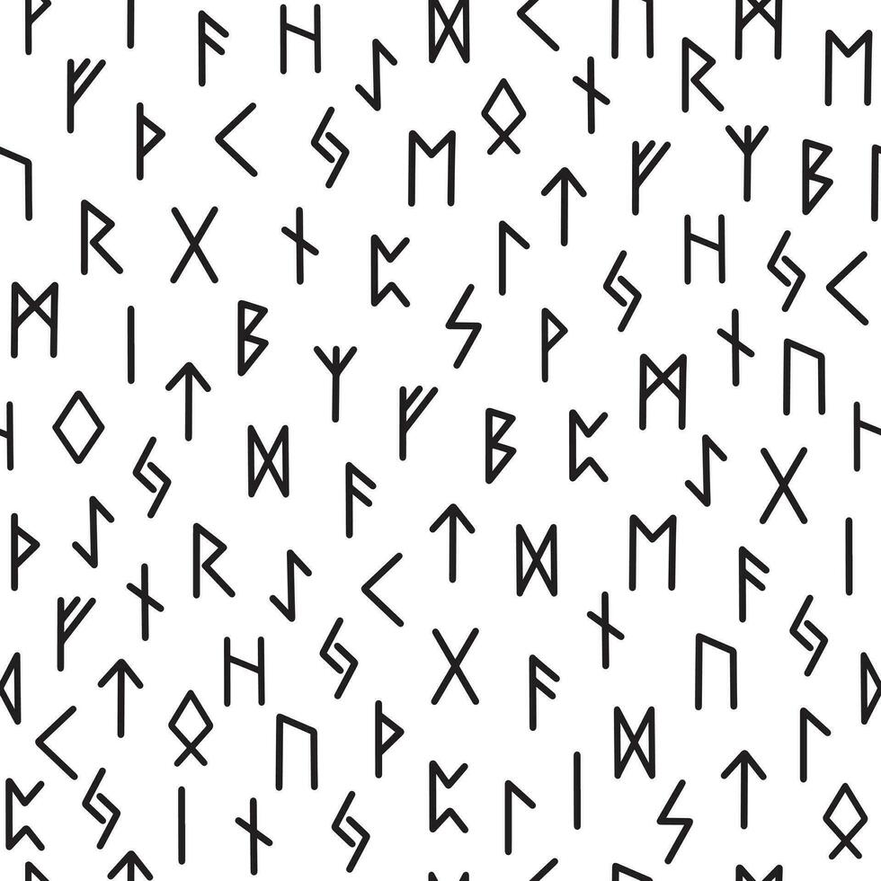 geometrisch nahtlos Muster mit heilig skandinavisch Symbole vektor