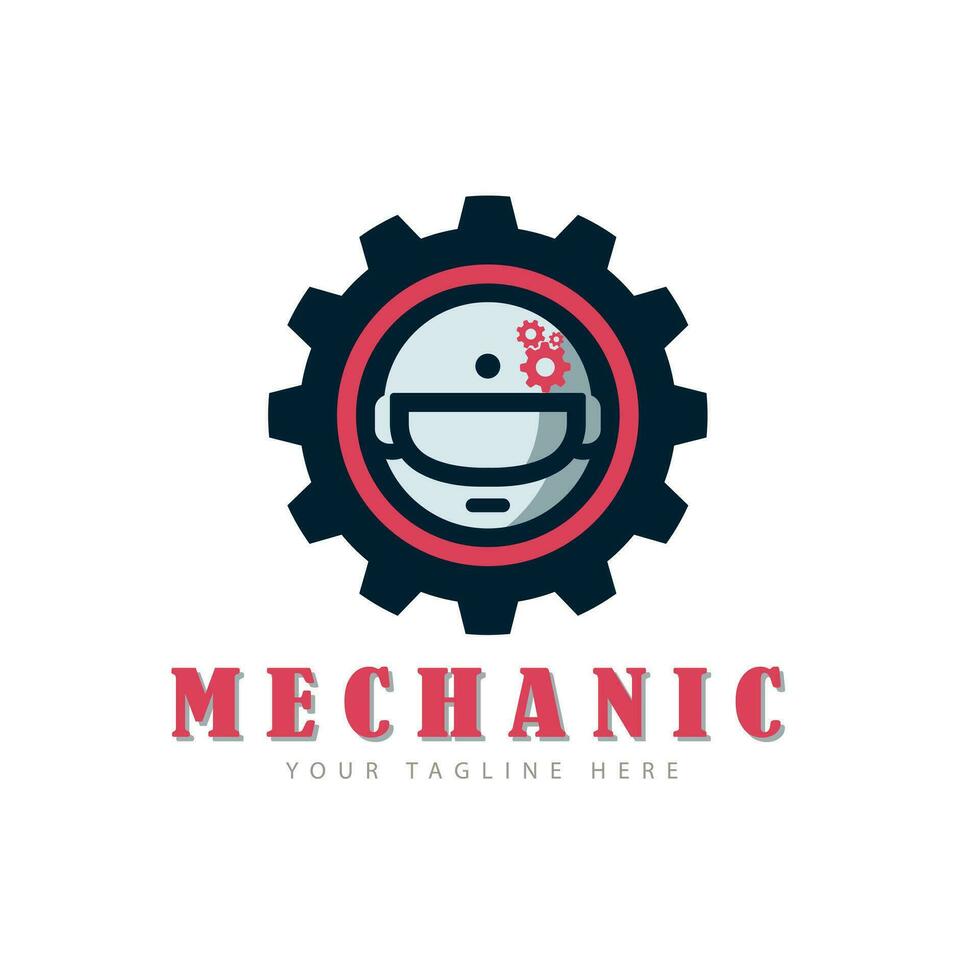 Mechaniker Ausrüstung Helm Logo Vorlage Design zum Marke oder Unternehmen und andere vektor