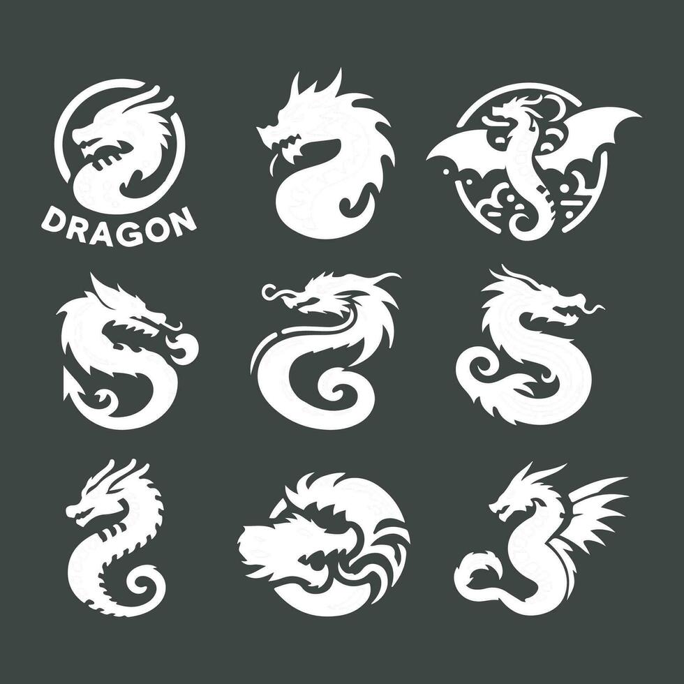 Drachen Vektor Icon Illustration Design Logo Vorlage