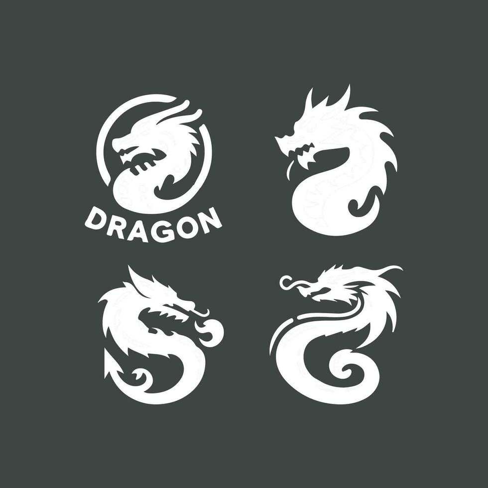 Drachen Vektor Icon Illustration Design Logo Vorlage