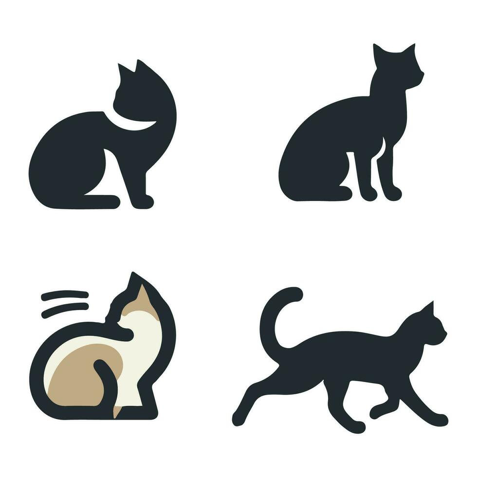 Katze Silhouette Logo Design Vektor Illustration