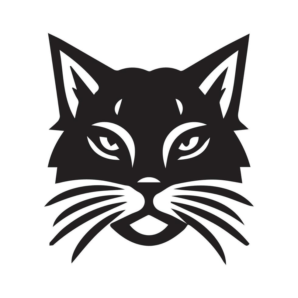 katt silhuett logotyp design vektor illustration