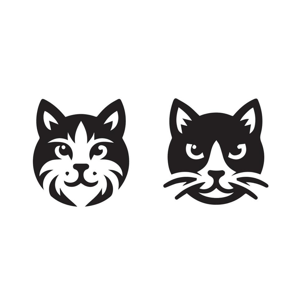 katt silhuett logotyp design vektor illustration