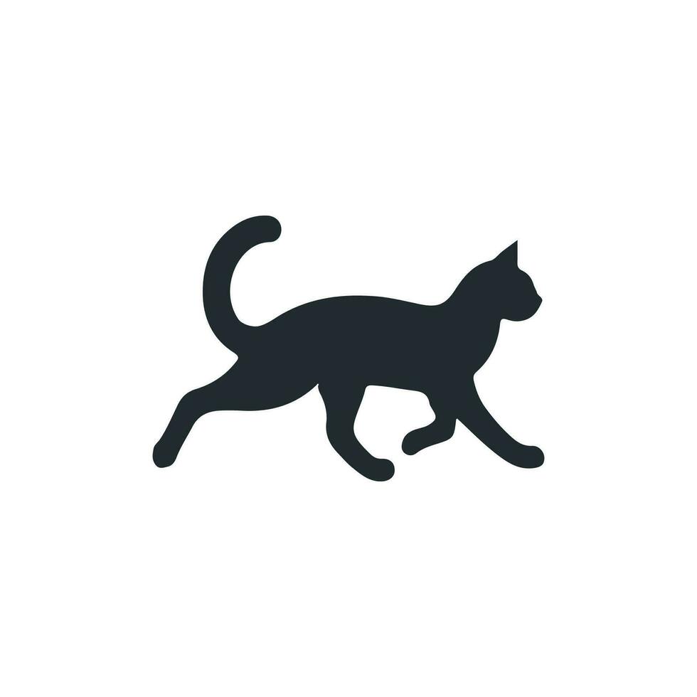 katt silhuett logotyp design vektor illustration