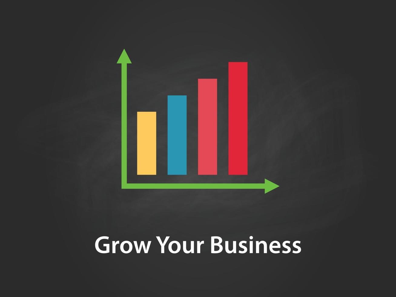 växa ditt företag diagram illustration med färgglada bar vektor