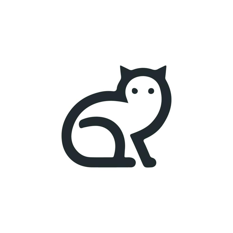 katt silhuett logotyp design vektor illustration